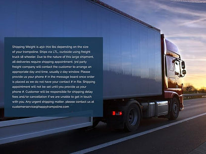 Happy Trampoline Round Trampolines 14 FT, 15 FT, 16 FT - ASTM Approved - Outdoor Gymnastic Trampolines for Adults and Kids with Net Enclosure