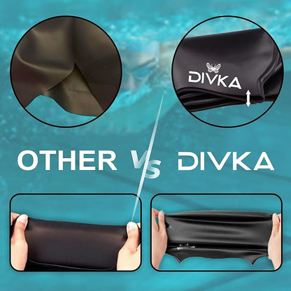 2-Pack Premium Quality Silicone Swim Caps for Women, Men, Teens & Adults – Medium Size – Stretchable & Durable, Includes Ear Plugs & Nose Clip, Extra Room for Long Hair, Non-Slip & Waterproof