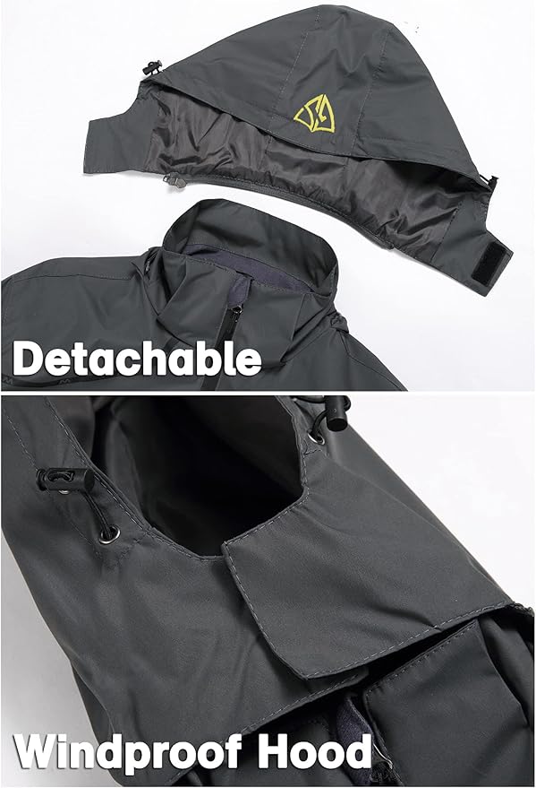 GIISAM Mens Windproof Jacket Waterproof Lightweight Mountain Sport Jacket for Men Hooded Windbreaker Raincoat