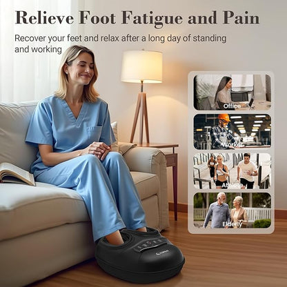 FSA Foot Massager with Heat and Remote - HSA Eligible, Feet Massager for Plantar Fasciitis & Neuropathy, Shiatsu Deep Kneading for Foot Pain Relief, Gifts for Mom Dad, Fits Up to Size 13