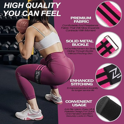 BFR Occlusion Bands for Women Legs Glutes Hip Building, Comfortable Elastic Booty Bands for Blood Flow Training Workouts Fast to Lift Your Butt,Squat,Thigh,Fitness