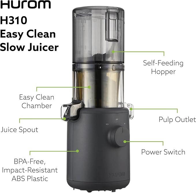 Hurom H310A Personal Self Feeding Slow Masticating Juicer (Matte Black)