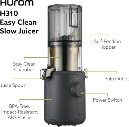 Hurom H310A Personal Self Feeding Slow Masticating Juicer (Matte Black)
