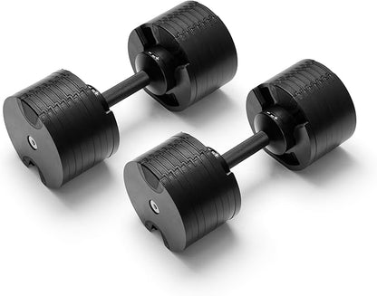 NÜOBELL® Adjustable Dumbbell Set, 5-50 LB or 5-80 LB, Easy Twist 2024-25 Model, All-In-One Weights Set (Pair) for Home, Original Manufacturer