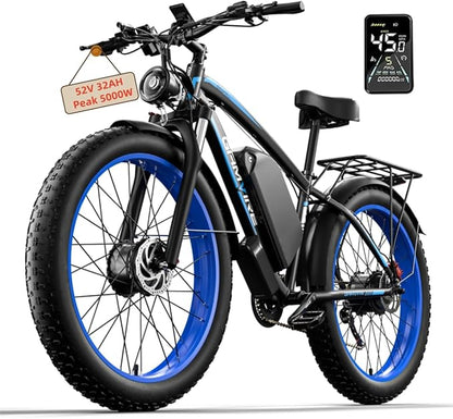 Ebike for Adults Electric, 52V 19.2Ah/32Ah, Peak 2000W/2500W E-Bike, 36/40MPH, 70 Miles/100Miles Long Range, Hydraulic Disc Brake, Off Road Snow Mountain E-Bike, 24"/26" Fat Tire Fast Electric Bicycle