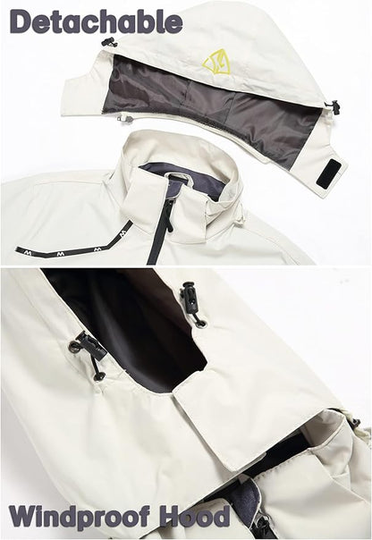 GIISAM Mens Windproof Jacket Waterproof Lightweight Mountain Sport Jacket for Men Hooded Windbreaker Raincoat