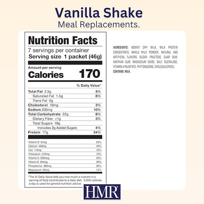 HMR 800 Shake Meal Replacement Mix | Vanilla Shake Powder to Support Healthy Weight Loss | 17g of Protein | Easy to Make | Low Calorie Food | Triple Pack, 7 Servings