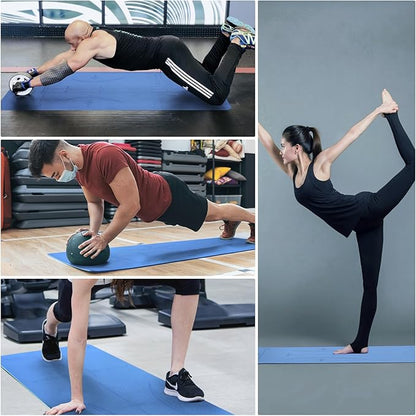 Exercise Equipment Mat for Ab Roller Wheel, Non Slip Abdominal Knee Mat, 6mm Thick Home Gym Floor Pad for Yoga, Pilates, Skipping, 72"L X 24"W X 0.24"Th, TPE