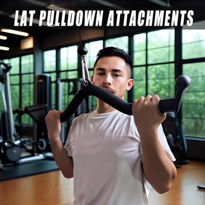 Lat Pulldown Bar - T Bar Row & Tricep Attachment for Home Gym Exercise