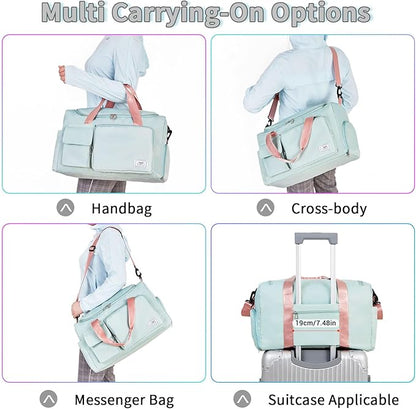 FIORETTO Women's Gym Duffle Bag with Shoes Compartment, 37L Capacity, Ideal for Travel, Gym, Sports, Duffel, Weekender