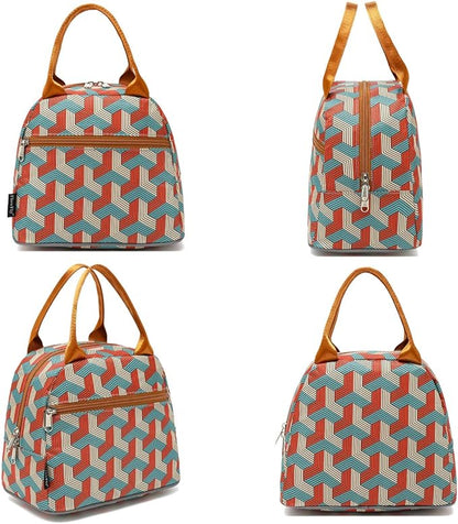 FlowFly Insulated Lunch Cooler Bag - Tote Bag Organizer for Women/Men, Red#3D