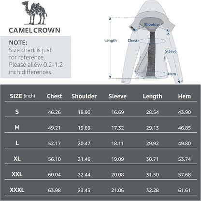 CAMEL CROWN Men's Mountain Ski Snow Jacket Waterproof Winter Coat Snowboarding Windbreaker Windproof Warm Hooded Snow Coat