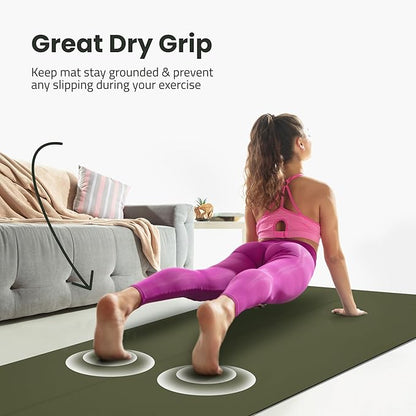 Extra Wide Yoga Mat for Men Women (72"L x 36"W) Non Slip Fitness & Exercise Mat with Alignment Marks for Yoga, Pilates, Floor Workouts