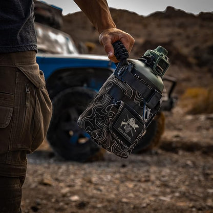 Iron InfideI Battle Bottle Sleeve - 64 oz and 32 oz Water Bottle Sleeve Only for Half Gallon 1L Steel Water Bottle | Rugged Cover with Molle for Versatile Design with Storage for Phone, Wallet & Keys