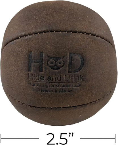 Hide & Drink, Stress Ball, Relieve Fidgeting and Anxiety, Exercise Hand, Squishy Tension Accessory, Great for the Office, Classic Style, Full Grain Leather, Handmade, Bourbon Brown