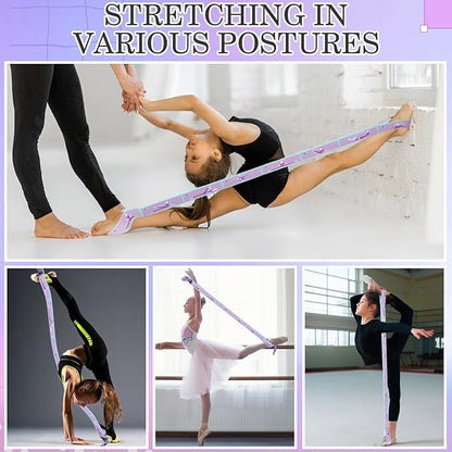 Stretch Strap for Kids Elastic Gymnastics Stretching Ballet Dance Band with 8 Loops Adjustable Exercise Training Resistance Strap for Children Stuff Pilates Latin Yoga Equipment