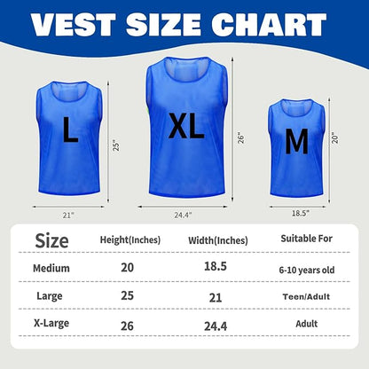 12/24/48PCS Pinnies Youth Team Pennies for Sports Kids and Scrimmage Vests for Soccer Basketball Jersey Practice