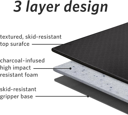 MICRODRY Deluxe Fitness Exercise Yoga Mat for Home & Gym, Extra Thick for High Impact Training, Multi Layered Skid Resistant Surface, Odor Neutralizing with Carrying Strap