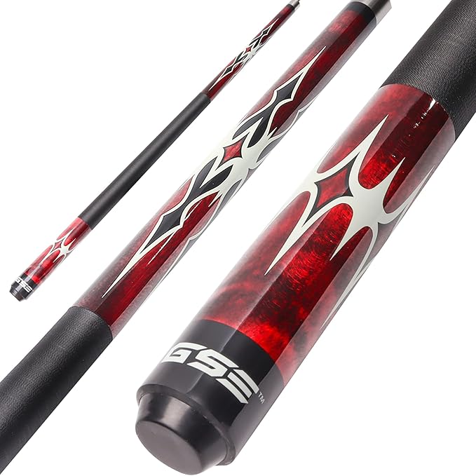 GSE Games & Sports Expert 58" 2-Piece Canadian Maple Hardwood Billiard Pool Cue Sticks for Men/Women, House or Commercial/Bar Use (Several Colors, Weight 18oz, 19oz, 20oz, 21oz Available)