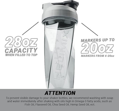 HELIMIX 2.0 Vortex Blender Shaker Bottle Holds upto 28oz | No Blending Ball or Whisk | USA Made | Portable Pre Workout Whey Protein Drink Shaker Cup | Mixes Cocktails Smoothies Shakes | Top Rack Safe