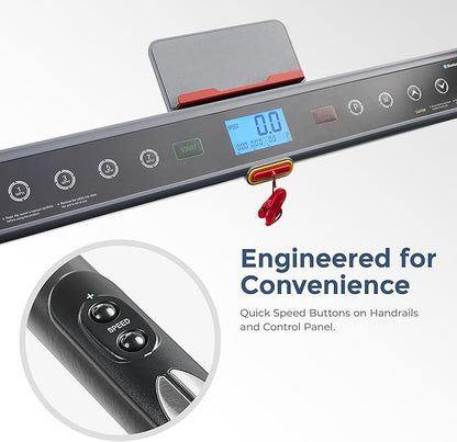 Sunny Health & Fitness Strider Foldable Treadmill, 20-Inch Wide Running Belt with Optional Exclusive SunnyFit™ App and Enhanced Bluetooth Connectivity