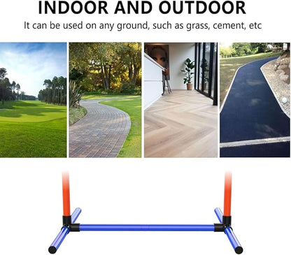 2-Set Adjustable Dog Agility Training Equipment for Backyard Set for Dogs