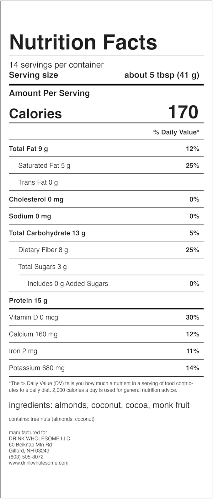 drink wholesome Vegan Chocolate Almond Protein Powder | for Sensitive Stomachs | Additive & Dairy Free | No Artificial Sweeteners | No Bloating, Farts or Gas | No Constipation or Diarrhea