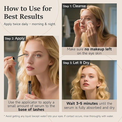 Eyelash Serum for Longer, Thicker Lashes - Enhances Natural Lashes, Extensions & Brows - 1 Pack