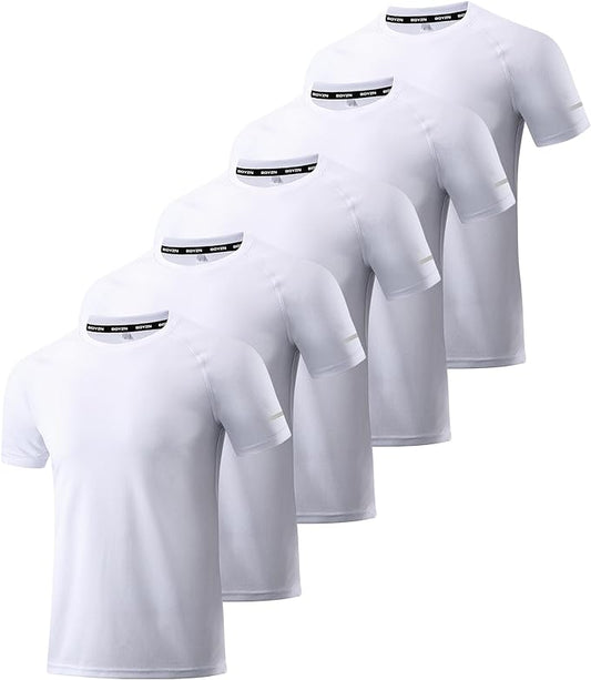 Boyzn 1, 3, 5 or 7 Pack Men's Workout Running Shirts, Dry Fit Moisture Wicking T-Shirt, Gym Athletic Short Sleeve Tee Shirts