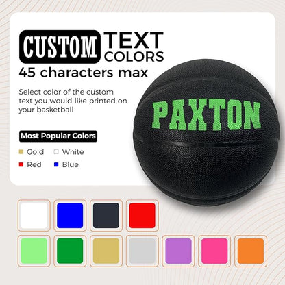 HAMMET Personalized Basketball – Customized Basketball with Your Name or Text – Multiple Colors, Fonts & Designs Available – Durable for Indoor and Outdoor - Ideal Gift for Son, Daughter, Boy or Girl