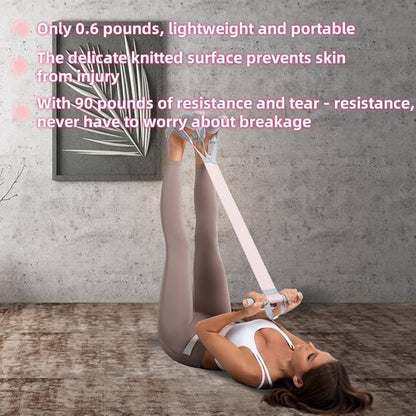 Multifunctional Tension Rope Set – Sit-Up Assistance, Knitted Fitness Equipment for Abdominal/Waist/Arm/Leg Stretching & Weight Loss Training，Gift a 90 Pound Knitted Resistance Strap