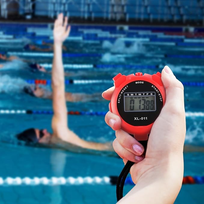 Kanayu 28 Pcs Multi Function Digital Stopwatch Timer Bulk Sports Stopwatch with Lanyard Date Time Alarm Timer for Coach Swimming Running Sports Train