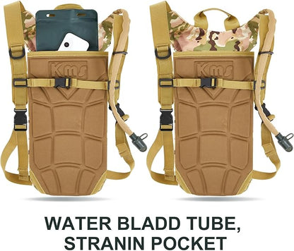 4 Pack Tactical Hydration Backpack with 3L Water Bladder Military Daypack Water Backpack Lightweight Hydration Back Pack for Running Cycling Climbing Hiking for Men Women
