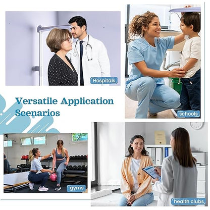 Extra-Wide High Accuracy Digital Physician Scale (440 lb / 200 kg Capacity) + Professional Wall-Mounted Stadiometer (24-82 in / 60-210 cm) - Ideal for Home, Office, Hospital, Gym & Bariatric Use