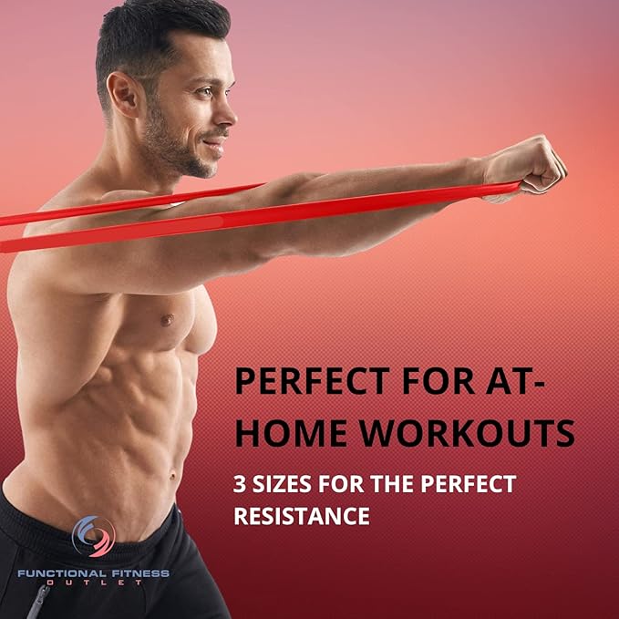 Pull Up Assist Bands Set by Functional Fitness. Heavy Duty Resistance and Assistance Training Band