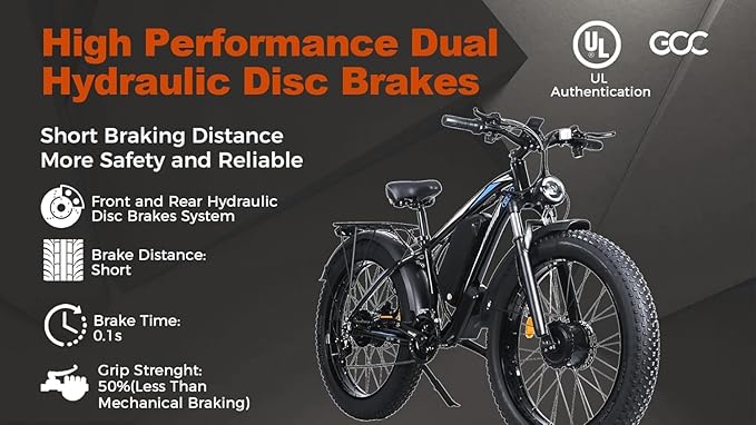 Electric Bike for Adults,39MPH/36MPH-100 Miles/90 Miles（3000W/2000W） Electric Bicycle with 52V/48V/23Ah Battery, 26''Fat Tire Fast E-Bike