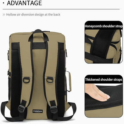 Kalesi Gym Duffle Tennis Bag Backpack 4-Way Waterproof with Shoes Compartment for travel Sport Hiking laptop (Wood color)