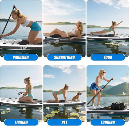 Inflatable Stand Up Paddle Board 10‘x30‘‘- Ultra-Light SUP with Backpack, Pump, Paddle, Coil Leash, 3 Fins, Repair Kit, Stable Design, Non-Slip EVA Deck for Adults & Youth