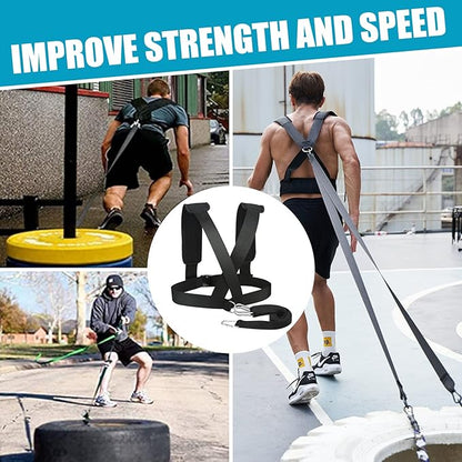 YNXing Sled Harness Workout Resistance and Assistance Trainer Physical Training Resistance Rope Kit Improving Speed, Stamina and Strength