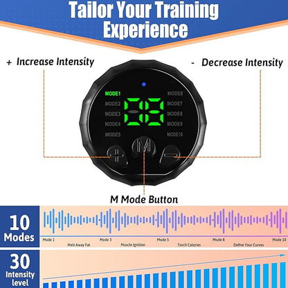 Electronic Muscle Stimulator, Abs Stimulator Muscle Toner, Ab Machine Trainer for All Body, Rechargeble for Fitness Strength Training Workout Equipment for Men and Women(Waist + Arms)
