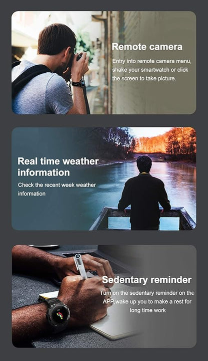 1.28" IPS Tactical Smart Watch for Men Activity Fitness Tracker with 400mAh Large Battery Outdoor Bluetooth Call Heart Rate Sleep Monitor Pedometer IP68 Waterproof Sport Watch for Android iOS