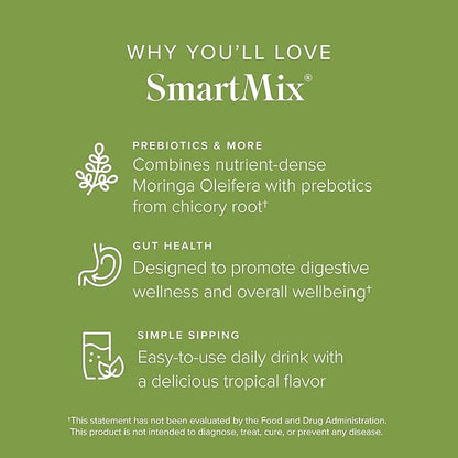 Isagenix SmartMix - A Moringa-Based Prebiotic Powder - Convenient Individual Serving Packets - 32 Servings - Light Tropical Flavor