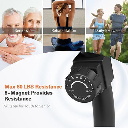 Recumbent Exercise Bike, Stationary Bikes for Home Magnetic Recumbent Bike with Adjust Seat for Adults Seniors, 300LB Capacity & 8-level Resistance, LCD Monitor and Heart Rate Handle