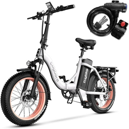 Foldable Electric Bike for Adults, Peak 1000W Brushless Motor 30MPH 70Miles City Commuter Ebike, 48V 20AH Lithium Battery, 20" Fat Tire 7-Speed E-Bicycle with Front Suspension Colourful LCD Display