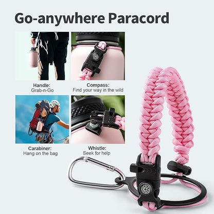 64 oz Insulated Water Bottle with Straw (Cold for 48 Hrs), Half Gallon Stainless Steel Triple Wall Vacuum Sports Water Jug, Leakproof Hydro Cup Flask with Straw Spout Lids & DIY Stickers