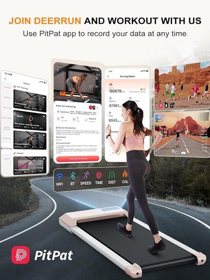 SupeRun Walking Pad, Under Desk Treadmill, 3 in 1 Portable Treadmill with Remote Control LED Display, 2.5 HP Quiet Walking Jogging Machine for Office Home Use, 300 Lbs Capacity