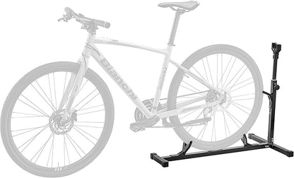 Ibera Two-Way Bike Stand for 20"-29" Wheels - Bicycle Stand for Vertical or Horizontal Storage - Adjustable, Floor-Mounted with Alloy Steel Frame - Space-Saving Bicycle Storage for Home or Garage
