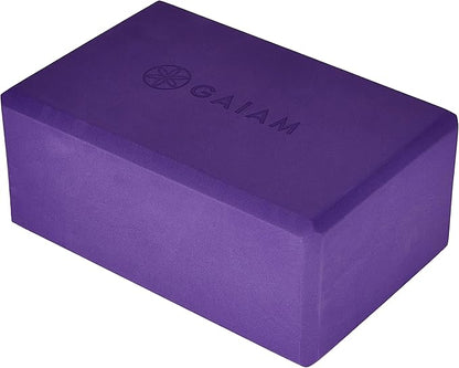 Gaiam Yoga Block - Supportive Latex-Free Eva Foam - Soft Non-Slip Surface with Beveled Edges for Yoga, Pilates, Meditation - Yoga Accessories for Stability, Balance, Deepen Stretches