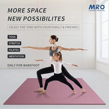 MRO Extra Large Yoga Mat, 12'x6'/9'x6'/7'x5'/6'x4' (9MM) Extra Wide and Thick Exercise Mats for Home Gym Workout, Non-Slip, Soft for Women and Men Fitness, Ideal for Barefoot Yoga, Pilates, stretching