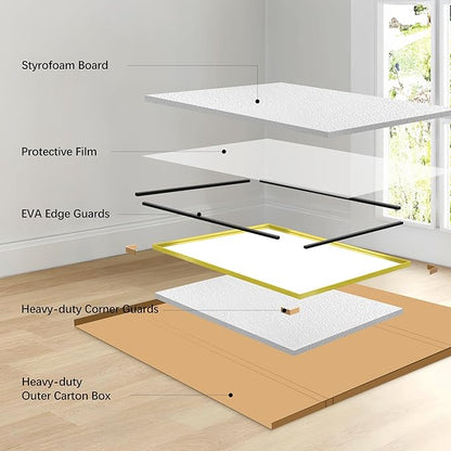 Gold Bathroom Mirror, 60x40 Inch Rectangular Framed Mirror, Large Wall Mounted Bathroom Vanity Mirror Over Sink for Bedroom,Restroom, Living Room, Hangs Vertically or Horizontally